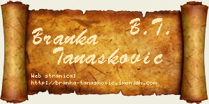 Branka Tanasković vizit kartica